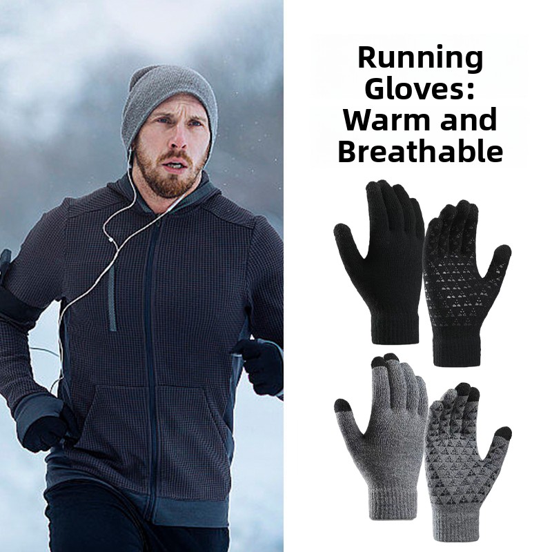 Wool Glove Lined - Unisex Outdoor Running Sports Gloves Fleece