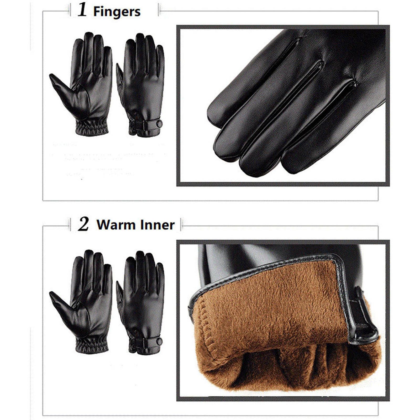 Leather Driving Glove - Men Winter Gloves Driving Running Motorcycle